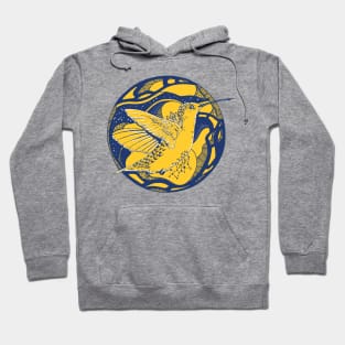 Navy Gold Circle of The Hummingbird Hoodie